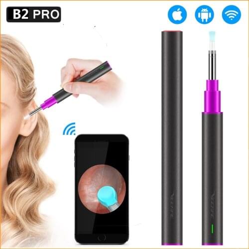 Professional Smart Visual Ear Otoscope Mini Camera Endoscope High Precise Ear Cleaning tool set Children Adult Ear Spoon B2 Pro