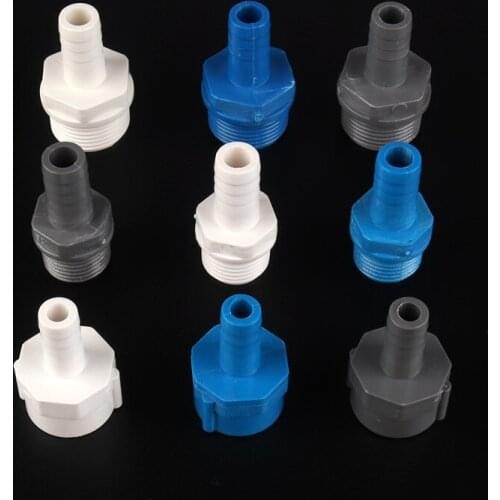 5pcs 1/2",3/4" PVC Male/Female Thread Joints Outside Dia 8/10/12/16mm PVC Straight Connector Water Pipe Fittings