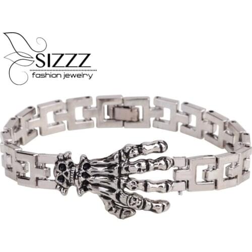 SIZZZ 19CM Long Europe and the United States retro skull claw jewelry wholesale clasp bracelet&bangles for men