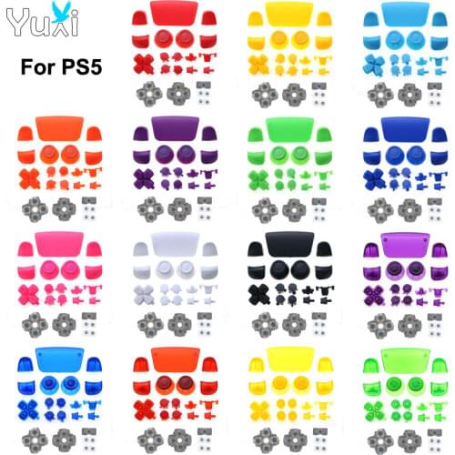 YuXi Replacement D-pad R1 L1 R2 L2 Trigger Buttons Share Options Button Set For DualSense 5 PS5 Controller Conductive Rubber Pad