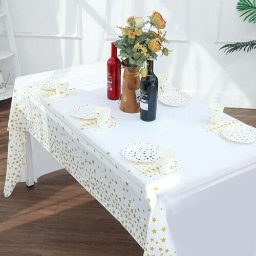 Wedding Decoration Table Cloth Star Models Disposable Tablecloth Water Proof Oil-proof Cover Cloth Party Supplies Decorative