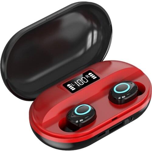 TWS BT5.0 Wireless Earbuds With Mic Waterproof Sports In-Ear Stereo Surround Hi-Fi Earphone With Digital Charging Bin