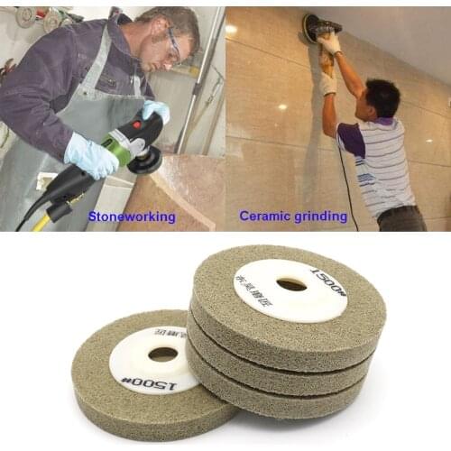 URANN 1pc 4" inch Nylon Polishing Wheel Sanding Disc Fiber Grinding Wheel for Metals Ceramics Grit 60~1500 Marble Wood Crafts