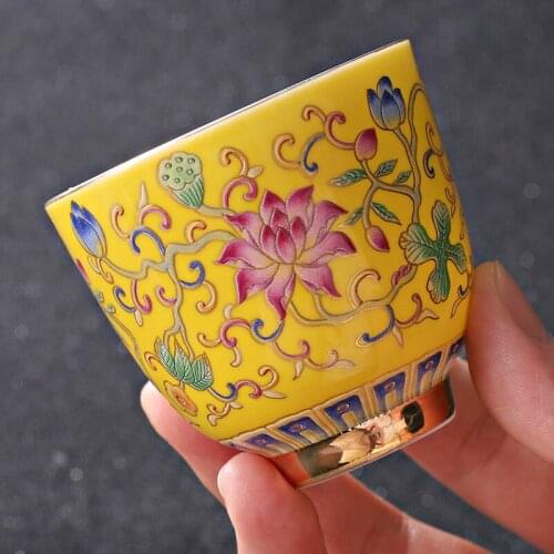 NEWYEARNEW 1piece 60ML Ceramic Tea Wine Cup Set Accessorie Retro Tableware Wedding Business Gift