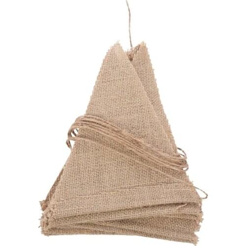 WSFS Hot 3.7M Rustic Jute Hessian Burlap Lace Bunting Shabby Chic Wedding Banner