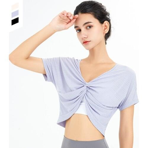 Women Sports Running T-Shirts Loose Yoga Short Sleeve Blouses Training Tops Breathable Quick Dry Gym Fitness Workout Clothes