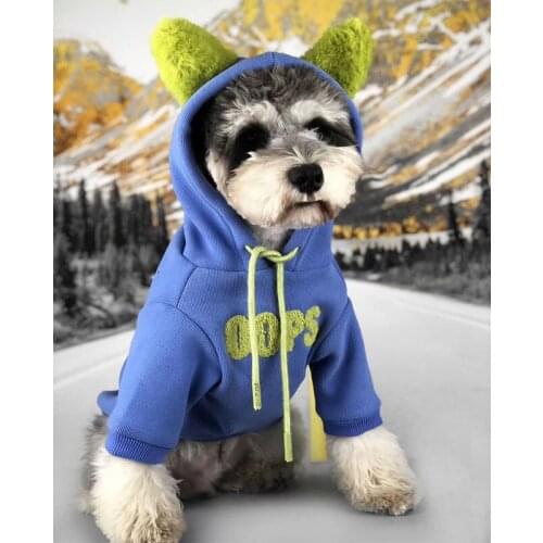 Winter Dog Clothes for Small Dogs Hoodies for French Bulldog Yorkies Outfit Chihuahua Puppy Clothing Cotton Pet Costume with Ear