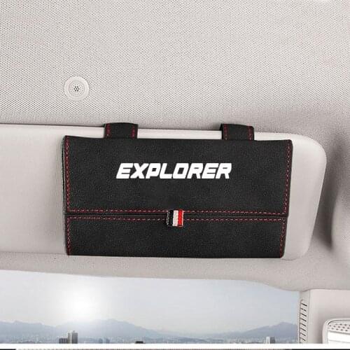 1pc For Ford Explorer Flocking Car Glasses Box Storage Holder Auto Sunglasses Case Sunglasses Holder Organizer Accessories
