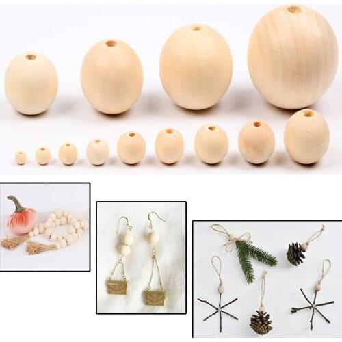 10-500pcs 6-30mm Natural Color Wood Beads Loose Spacer Beads for Jewelry Making DIY Bracelet Necklace