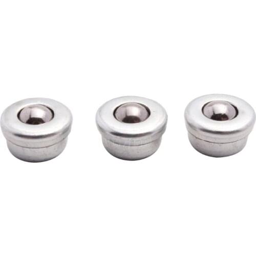 10Pcs 8mm Steel Conveyor Ball Sliver Transfer Bearing Unit Roller Wheels Small Flat Round Eye Conveying Ball