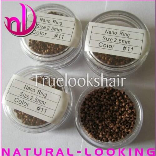 1000pcs / bottle NANO Micro Rings For Nano Hair Extensions 2.5mm diameter #11 color