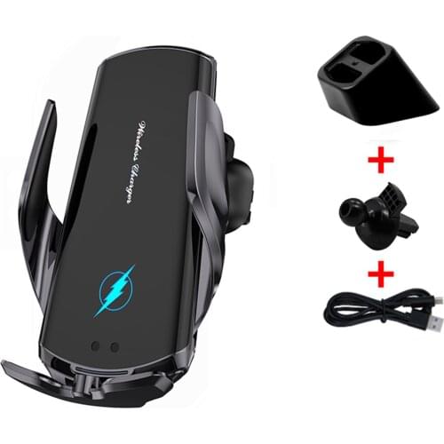 15W Wireless Car Charger Automatic Clamping Fast Charging Phone Holder Mount Car For iPhone 12 11 Pro Huawei Samsung SmartPhones