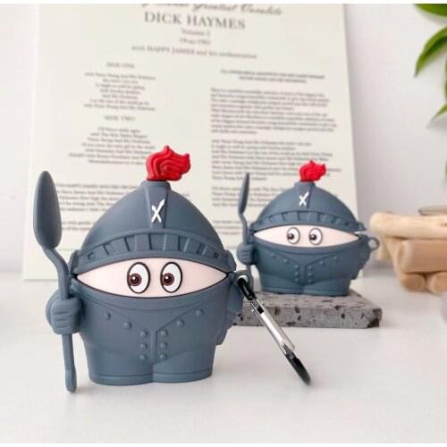 3D Knight Cartoon Case for Airpods 1 2 Pro Wireless Earphone Protective Charging Cover for Apple Airpods 1 2 Pro 3 Silicone Case