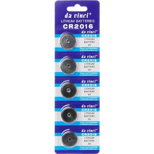 2021 New 5PCS Button Battery CR2016 3V Lithium Cell Coin Batteries LM2016 BR2016 DL2016 Watch Electronic Promotion Toy Remote