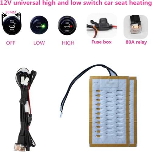 12V Universal Alloy wire High/Low Car Heated Seat Pads With Round Switch for Winter C45