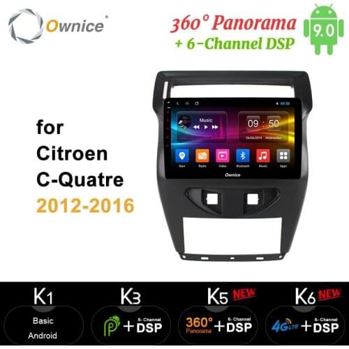 Ownice carplay 10.1" Android 9.0 8 core Car DVD Player GPS Navi 4G 360 Panorama DSP SPDIF for Citroen C-Quatre 2012 2013 2016