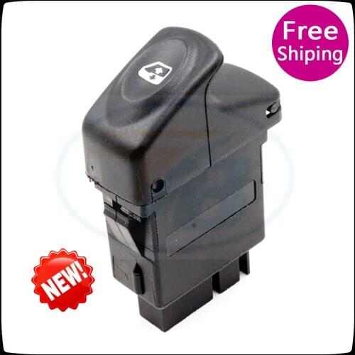 Car Power Window Switch Electoric Window Regulator Button 5 Pin for Renault Clio IWSRN001 7700307605 Black Auto Parts F020