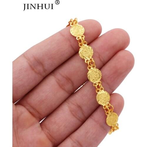Bracelet for women African jewelry 24K gold color Coin bracelets girl Party bride wedding luxury gifts charm bangles accessories