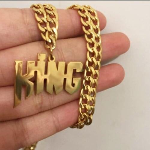 Custom Gothic Nameplate Necklace For Women Stainless Steel Gold Cuban Chain Choker Necklaces Men Boho Pretty Jewelry Gift