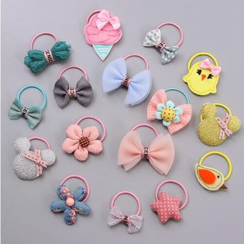 Children Bows Knot Cute Rubber Band Hair Ornament Little Girls Head Accessories Princess Tie Rope