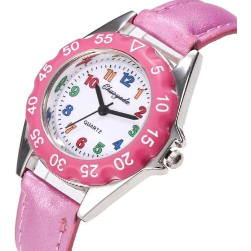 Children lovely 6 colors dial leather watch little boys and girls gift clock Reloj de cuarzo free shipping xmas gift christmas