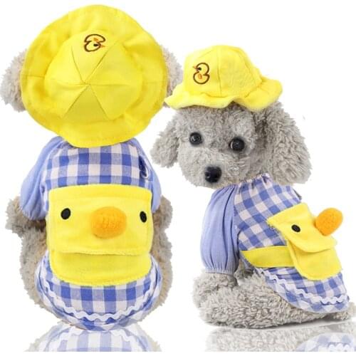 Pet Dog Clothes Dogs Shirts Kawaii Dog Costume Cartoon Little Yellow Duck Dog Clothes For Small Dogs Puppy Suit Pet Supplies