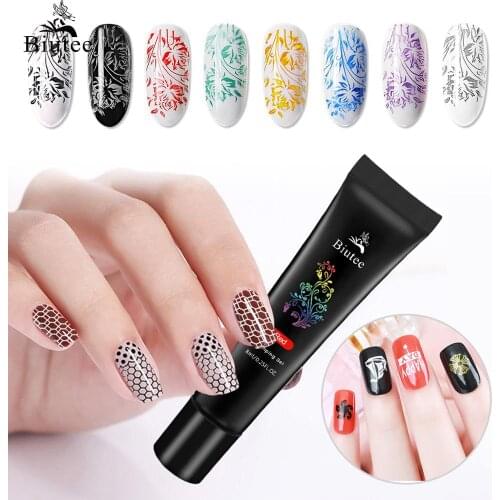 Biutee Stamping Gel Polish Nail Glitter UV Gel Sliver Gold Varnish For Starters 8ML Gel Varnish Polish Nail-Art Decoration Color