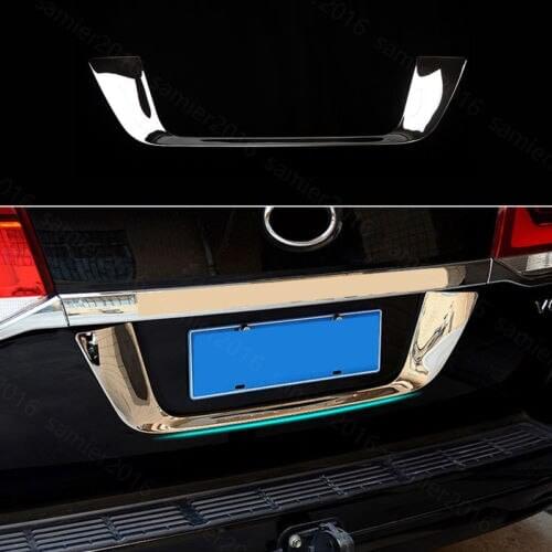 Chrome For Toyota Land Cruiser LC200 08-2017 Rear license plate frame Cover trim