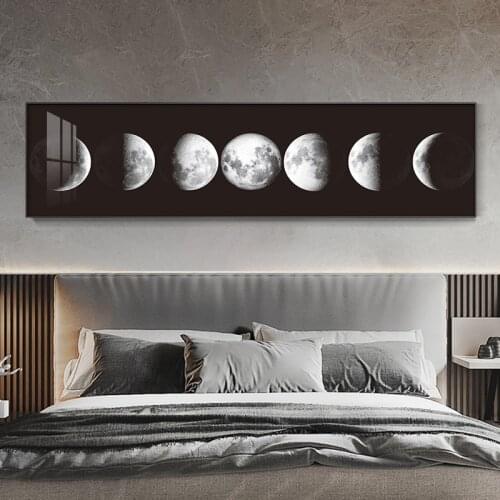 Moon Phase Canvas Painting Minimalist Black and White Luna Wall Art Poster Print Big Size Abstract Pictures Nordic Home Decor