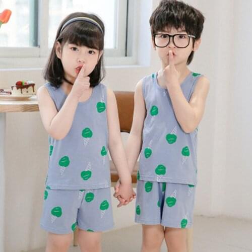 Summer Kids Pajamas Set Cute Cartoon Sleepwear Sets Childrens Clothing Set Pijama Infantil Baby Boy Girls Pyjamas Boys Homewear
