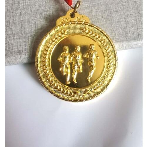 3 people Color New Metal Medal Match Medals Badges Souvenirs The marathon Medal Gold Medalwith good ribbon School sports Metal