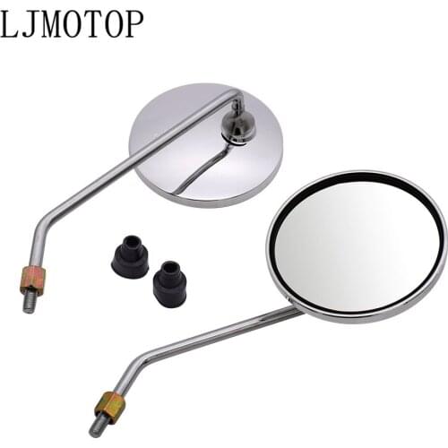 Motorcycle mirror chrome round mirror motorcycl Big vision Side Mirror For Triumrh THRUXTON TIGER 800 1050 1200 XC/XCX/XR TT 600