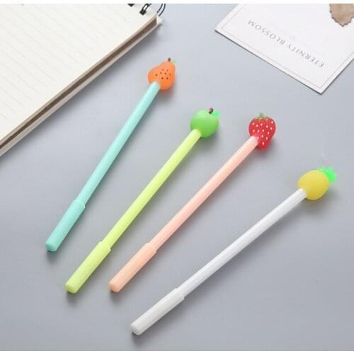 40 Pcs Fruit Head Neutral Pen Candy Color Quality Pupils Writing Pen Small Gift Giveaway Kawaii Stationery Factory Direct Sale