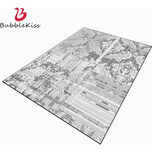 Bubble Kiss Grey Flower Pattern Carpets for Home Living Room Customized Ethnic Style Bedroom Rug Balcony Decoration Floor Mats