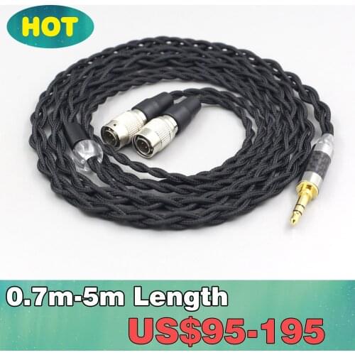 Pure 99% Silver Inside Headphone Nylon Cable For MrSpeakers Ether 2 system CX Noire RT Closed Back Planar Magnetic LN007449