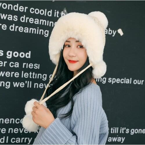 New Winter Warm Fur Hat 100% Quality Fox Fur Brim Soft Knit Hat Lining Its A Fashion And Casual Thickened Winter Hat