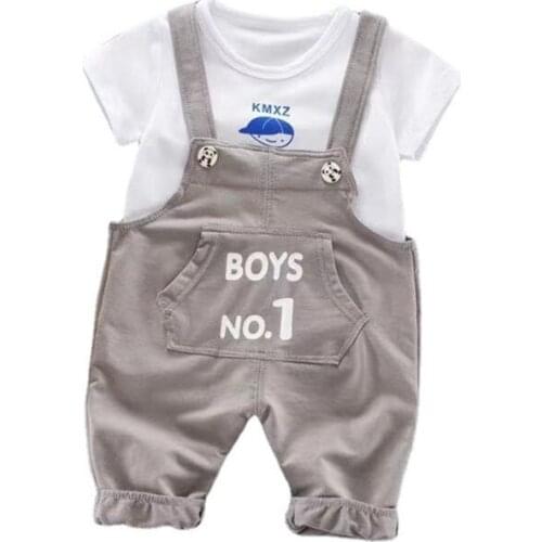 New Summer Baby Boys Clothes Fashion Children T-Shirt Overalls 2Pcs/Sets Toddler Casual Costume Infant Clothing Kids Tracksuits