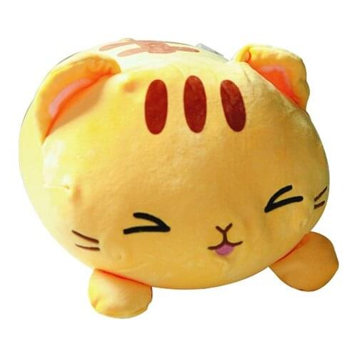 New Arrival Interactive Lovely Yellow Soft Plush Lying Cat Toy