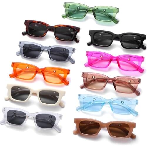 2020 Women Retro Rectangle Sunglasses Narrow Square Frame UV400 Protection Eyeglasses Motorcycle Driving Glasses