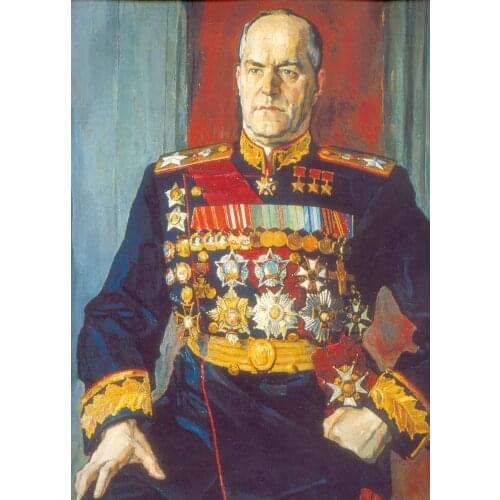 Wholesale painting # TOP art World War II General Portrait of a Soviet Russian General Georgy Zhukov print painting on canvas