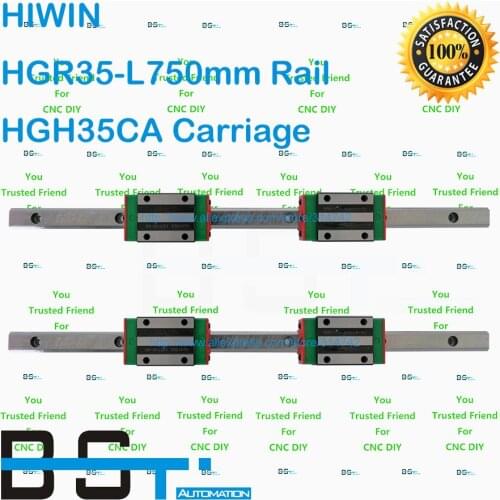 GENUINE HIWIN linear guide 2pcs x HGR25 L750mm and 4pcs HGH25CA cnc rail block linear block CNC parts