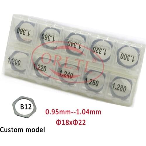 ORLTL 50 pcs Shims B12（0.95--1.04mm）,B12 (1.05-1.14)Common Rail Injector Shims Fuel Injector Adjustment Standard Sealing Washe