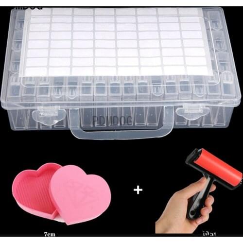 Plastic Diamond Painting Accessories 64 Bottles Box Container Storage Box Diamant Painting Holder Diamond Mosaic Embronience Box