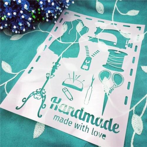 Sewing machine plastic mold shield DIY cake scrapbook stencils hollow Embellishments printing lace ruler Valentines Day