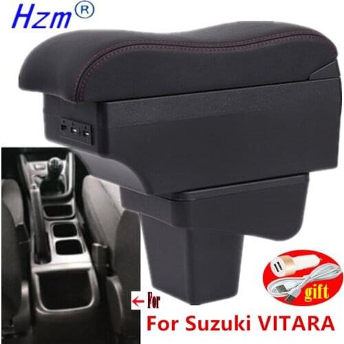 For Suzuki Vitara Armrest For Suzuki Vitara Retrofit parts dedicated Car Armrest Center Storage box USB Easy to install