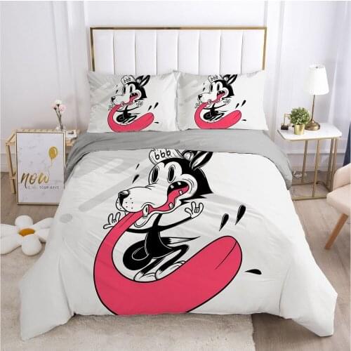 Quilt Covers Pillowcase Bedding Set Duvet Cover Sets Comforter Case Linen Bed Queen Full Size 3D Design Cartoon Dog Bedclothes