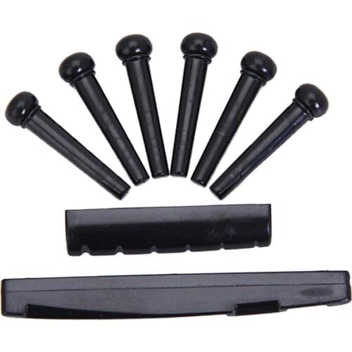 Portable 6-String Guitar Bridge Pins Saddle Nut Acoustic Cattle Tailpiece Plastic Guitar Accessories for Acoustic Guitar Quality