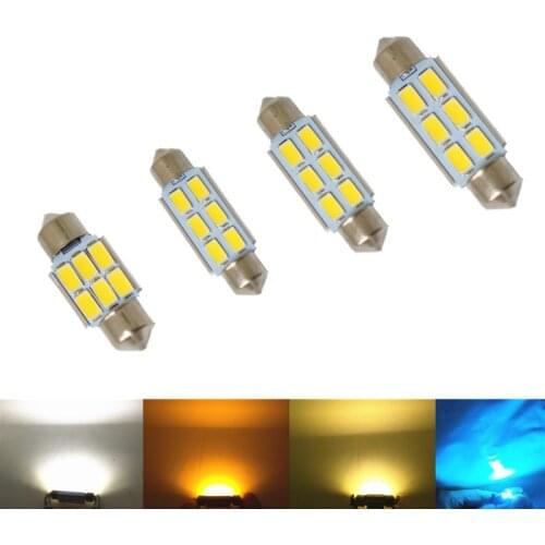 QIPO 1PCS Car Lights Festoon CANBUS 31 36 39 41mm C5W led ERROR FREE 5630 interior reading Warm white yellow ice blue bulbs dome