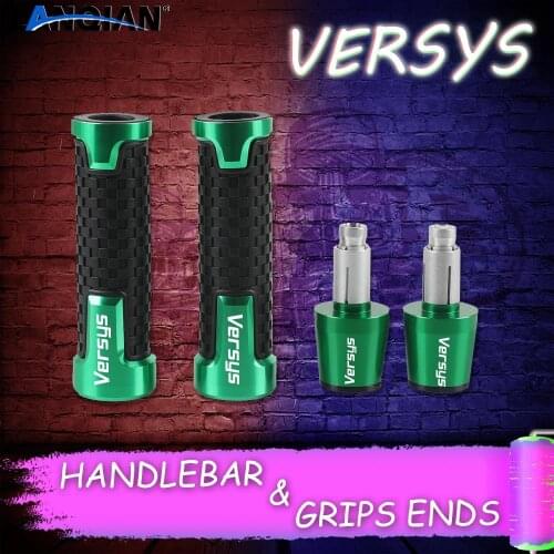 LOGO whit "VERSYS" For VERSYS 300X 650CC 1000 X250 X300 ALL YEAR Moto CNC Handlebar Grips and Handlebar Grips ends Accessories