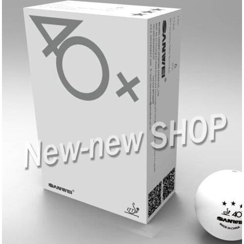 SANWEI 3-Star New Material Plastic Seamless 40+ Table Tennis Balls ITTF Approved Poly Ping Pong Balls
